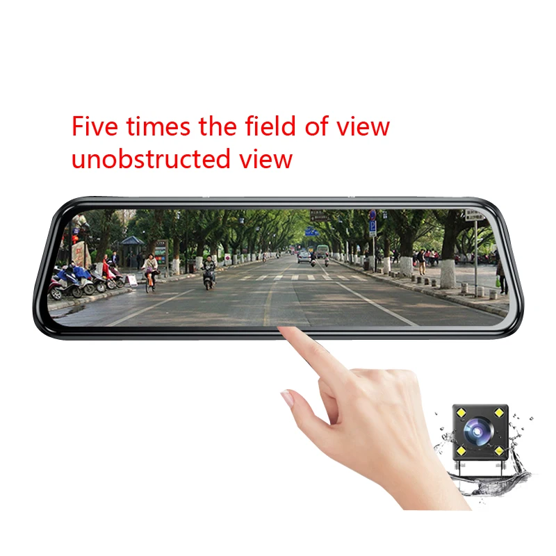 Перевозка груза падения Автомобильная Аптечка DASH CAM 1080P 10 дюймов серсорный экран зеркало