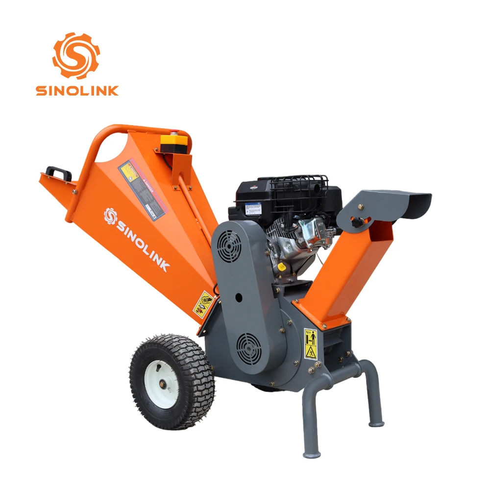 China High Efficiency Screw Wood Chippers Sinolink 6.5HP Wood Chipper