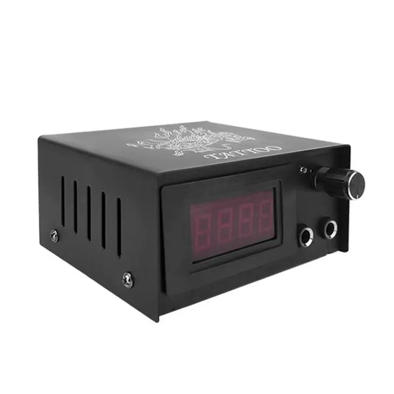 Dragon Tattoo Power Supply Black Durable Adjustable 3 Digit LCD Tattoo Machine Power Supply