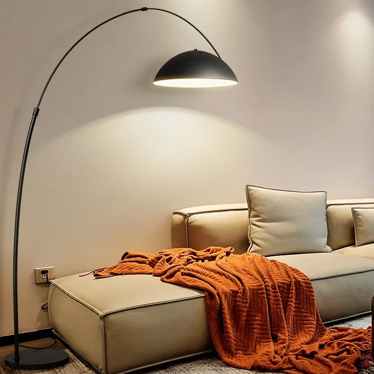 Factory Lower Price Adjustable Lightly Triangle Fish Shape Fashion Bedroom Hotel Black Metal Floor Lamp