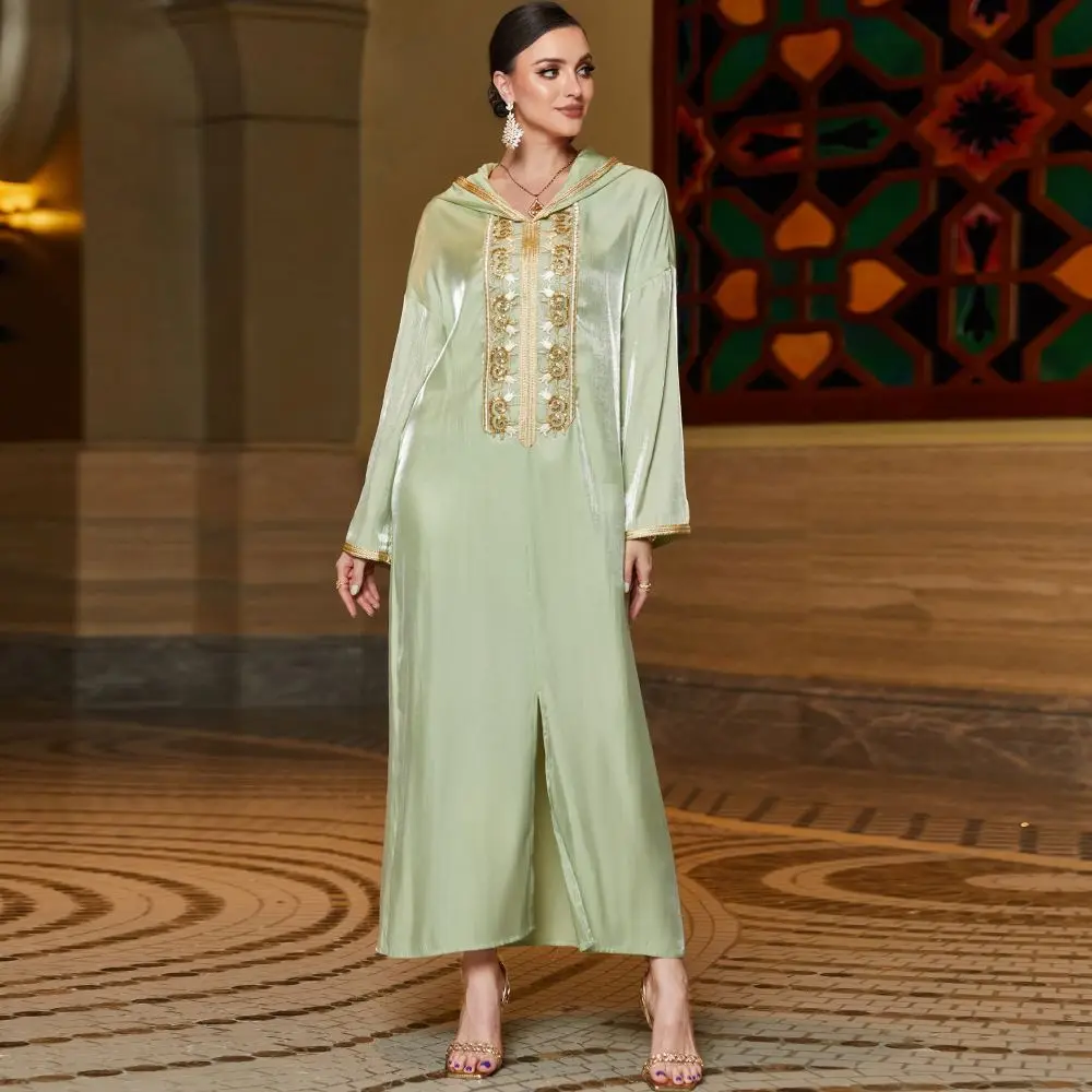 Women Latest Design Kaftan Marocain Luxurious Hoodie Abaya Turkey Caftan Saudi Oman Eid Moroccan Dress