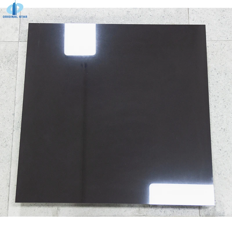 Black Floor Tiles Series 600X600mm Polished Super Black Bathroom Tiles For Floor