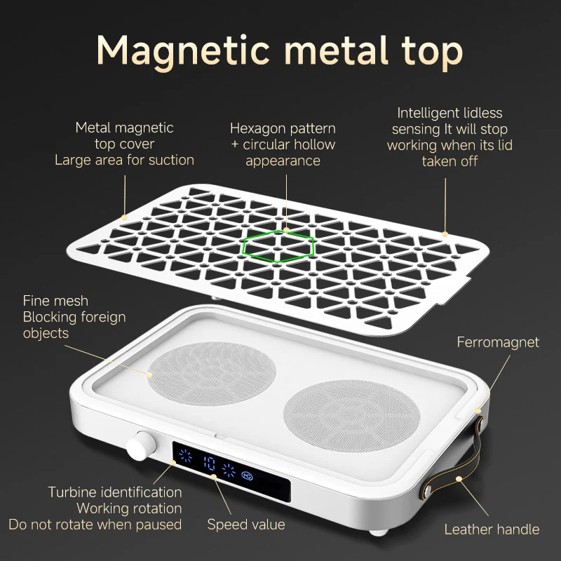 High Power 48W Professional Portable Nail Machine Manicure Vacuum Cleaner Nail Dust Collector With Innovative Dual Turbo Fan