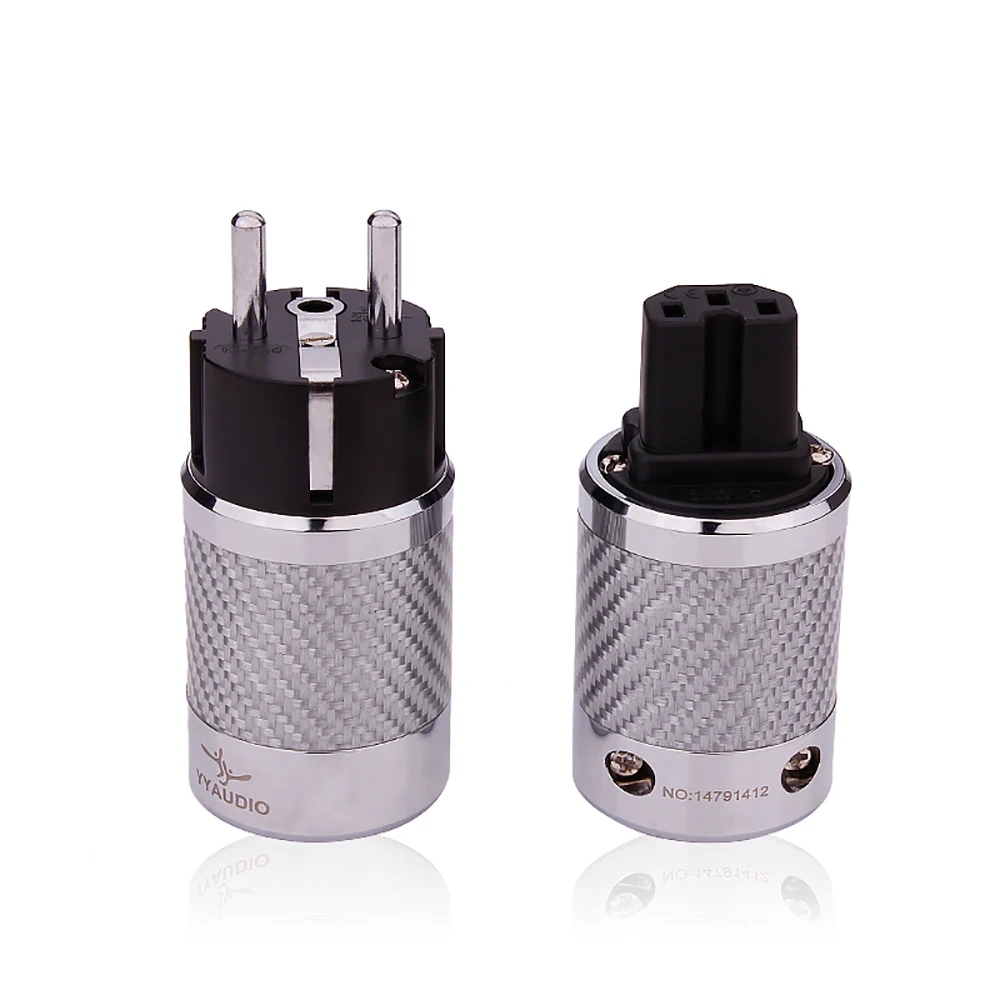 hifi power plug audio Platinum Plated EU Power plug IEC connector  DIY Cable power plug hifi
