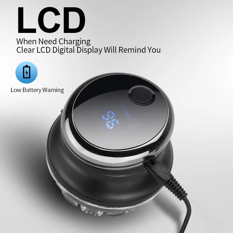 IPX6 Waterproof Electric Hair Clippers for Men Beard Hair Trimmer Rechargeable Bald Head Shaving Machine LCD Display