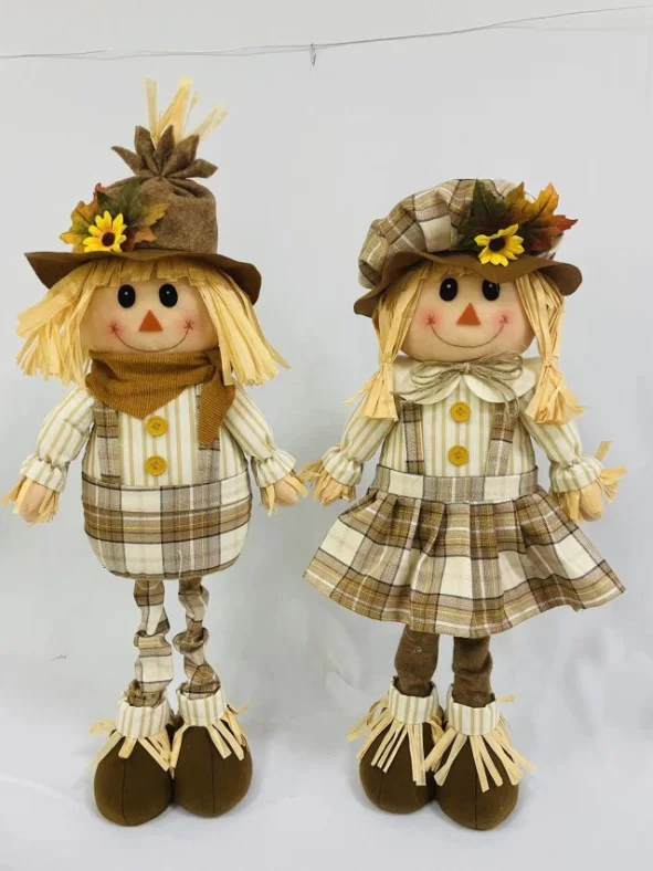 Top Sale Wholesale 50cm Harvest Festival Scarecrow Doll Unique Home Decoration and Gift Made from Cloth