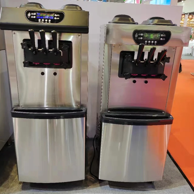 Stainless Steel Chinese Swirl Soft Ice Cream Machine Vertical Design Amusement Park Restaurant Use for Sale