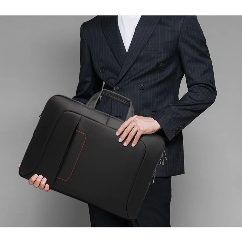 BINHAO Business Briefcase Handy Crossbody Oxford Cloth Fashion Large Capacity multiple partitions  Crossbody Bag Classic Black