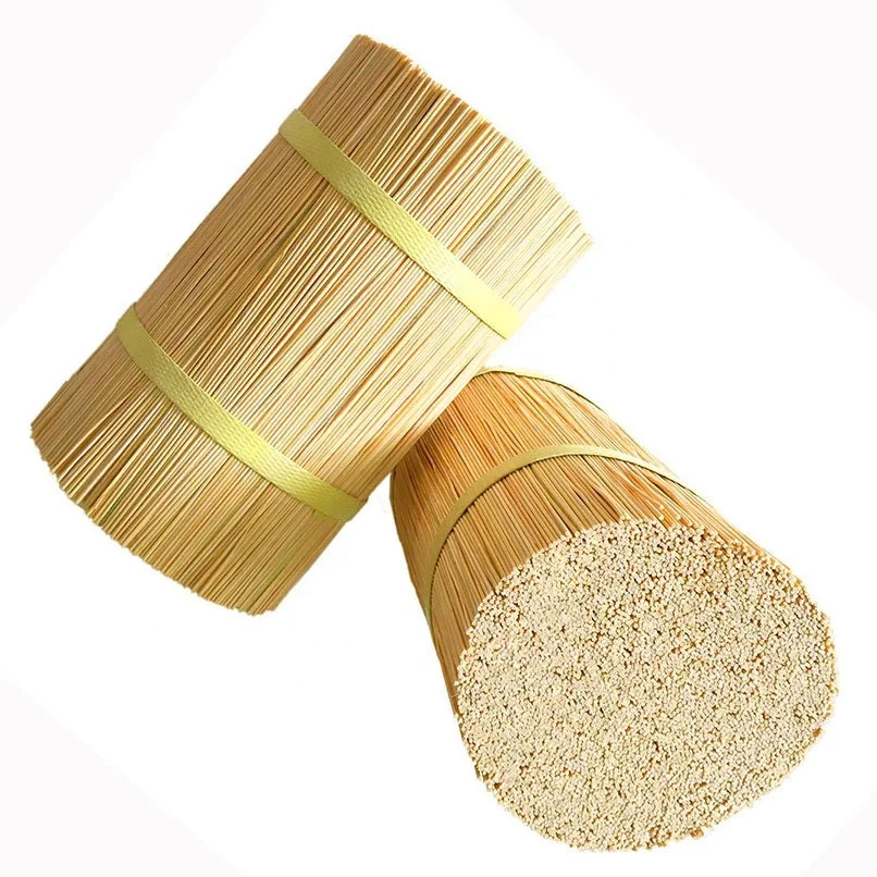 Customizable Raw Material Disposable Natural Color Round Bamboo Incense Stick For Incense For Sale