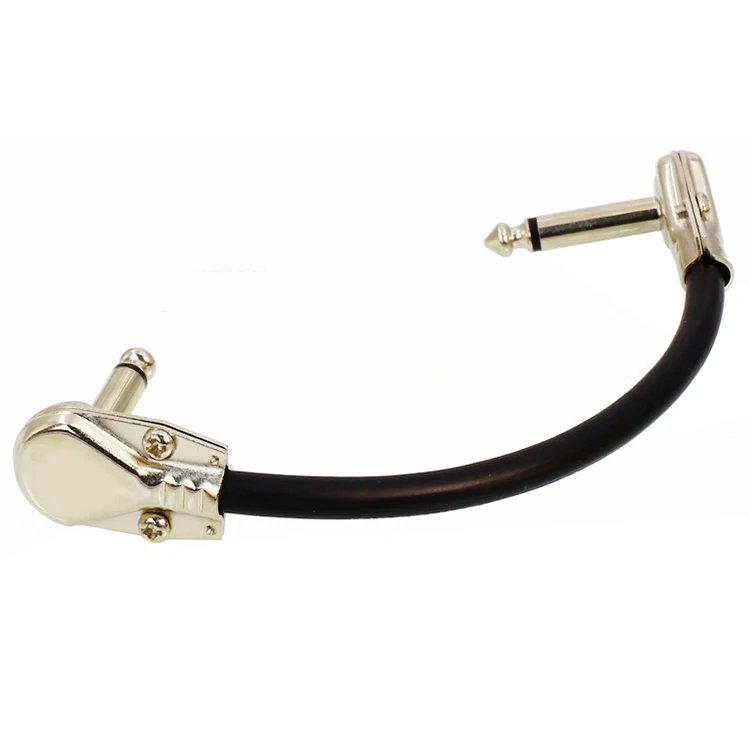 
Guitar Patch Cables Right Angle, 12 inch ,30 cm 1/4 6.35mm TS Instrument Cables for Effect Pedals 