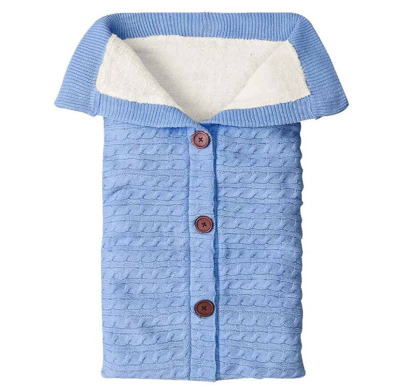 2022 Baby Wrap Swaddle Knit Sleeping Bag Warm Soft Cotton Batting For Crochet Baby Sleeping Bag Baby Wrap Blanket Sleeping Bag