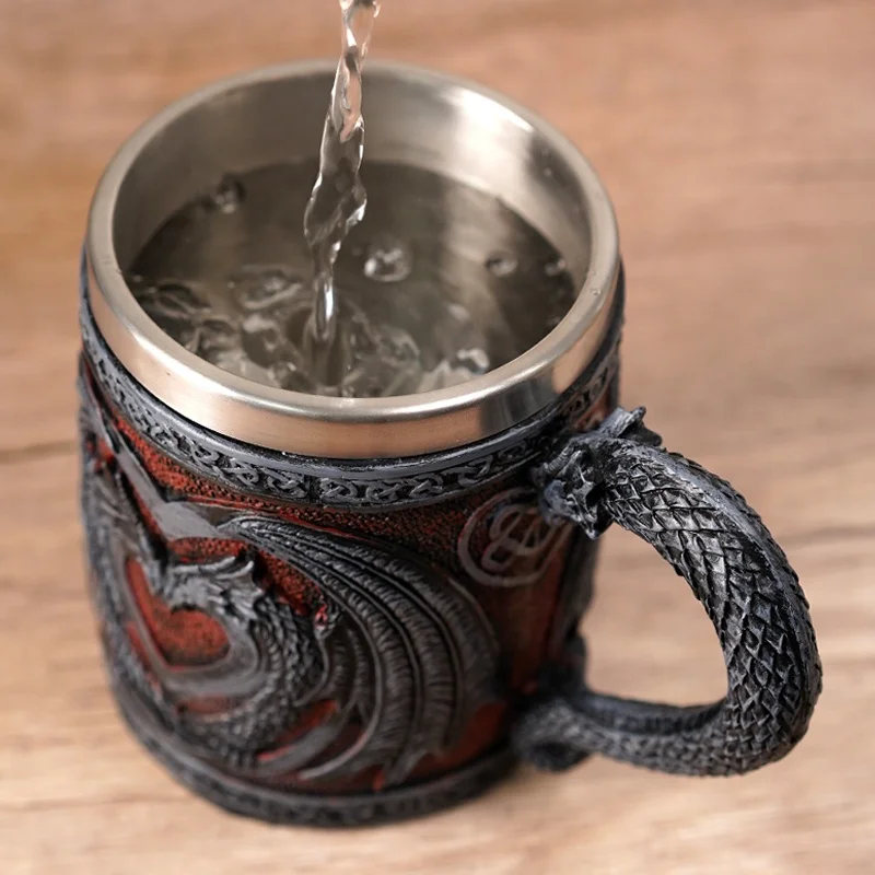 Medieval vintage three-dimensional sculpted beer mug goblet dragon mug home  ornaments