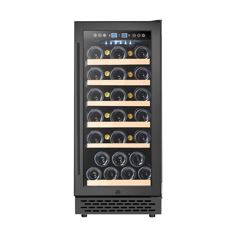 Customized Wine Freezer Built in Wine Cellar Cooler Compressor Single Zone Wooden Shelves Wine and Beverage Coolers