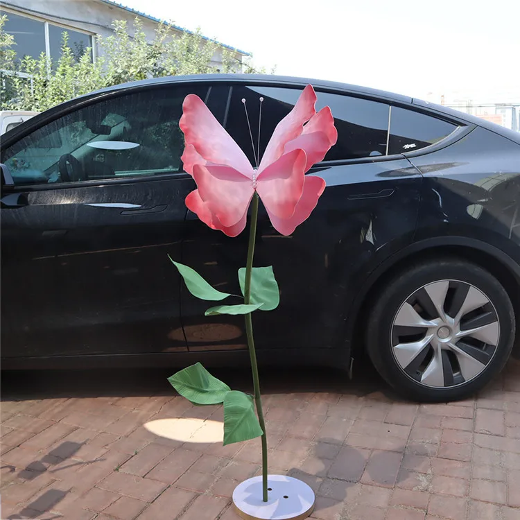 Hot-Sale Wholesale New Design Handmade Giant Butterfly  Artificial Flowers Display for Wedding Party Home Garden Shoot Decor