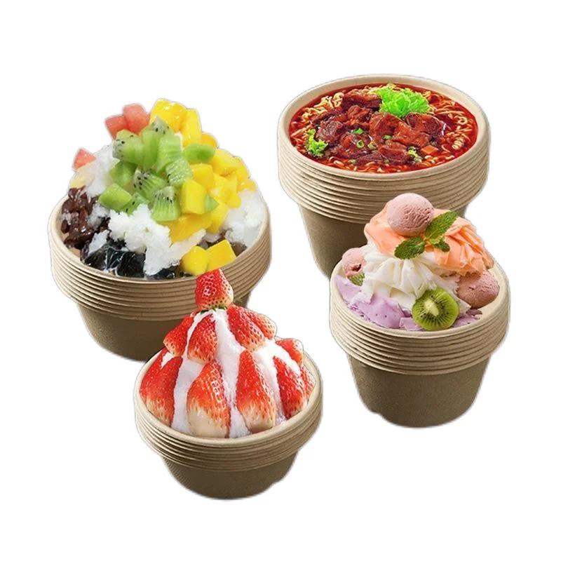 2023 ice cream packaging Custom Printed ice cream bowl 4 oz 8 oz 12 oz disposable ice cream yogurt paper cup