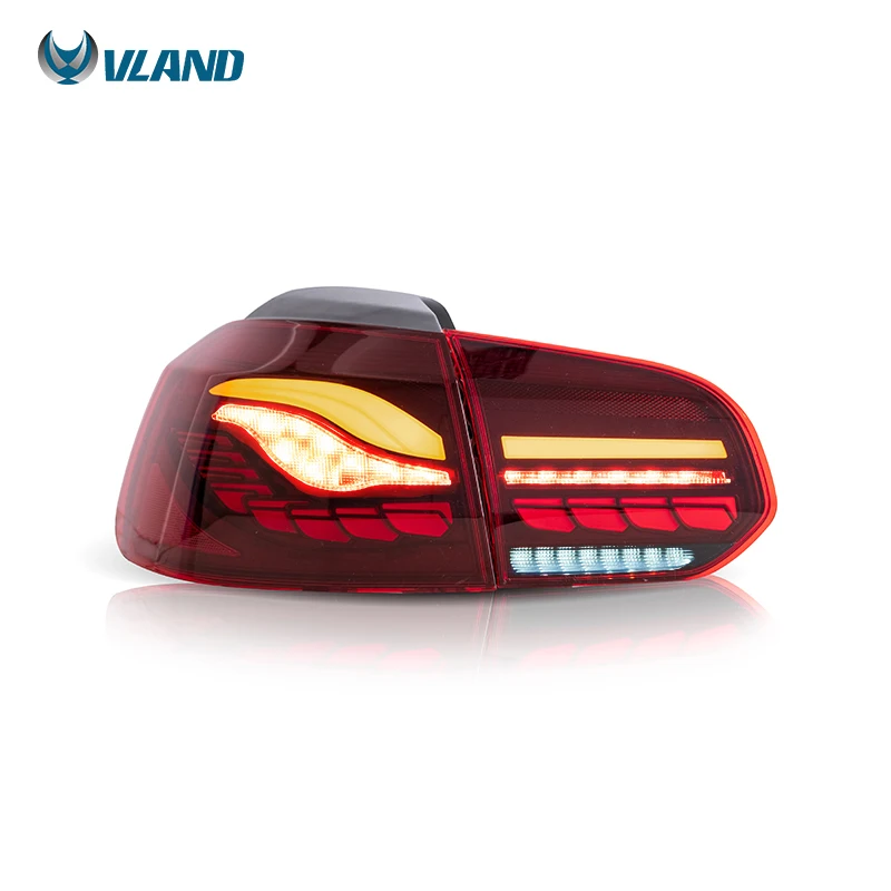 VLAND Manufacturer LED Taillights Rear Lamp 2010-2014 mk6 golf r20 gtd gti style Tail Light For Volkswagen VW Golf 6 Auto Lamps