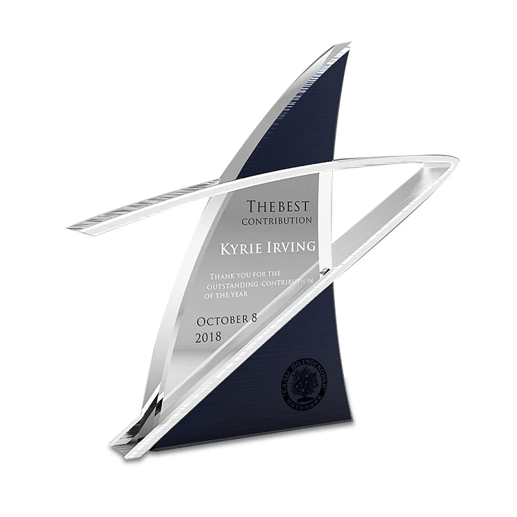 Hot selling New Design Custom Engraved Clear Acrylic Blanks Award Trophy