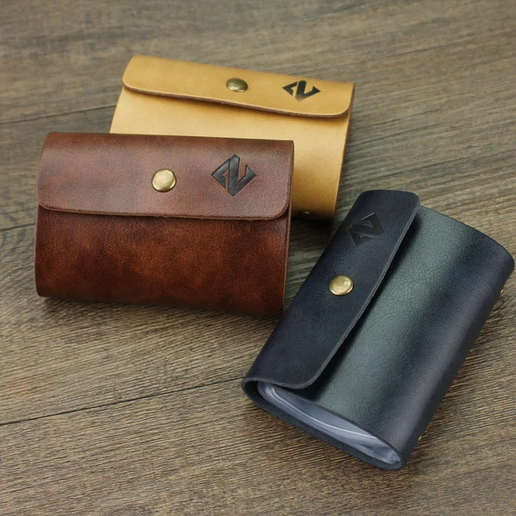 Wholesale Customized Pressure Change PU Card Bag Male Bank Card Case Unisex Universal Fashion High-end Card Case