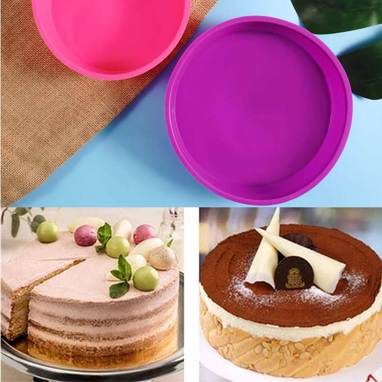 Food Grade BPA Free Non Stick 6 inch 8 inch 9 inch Set Bake Round Silicone Cake Mold Set
