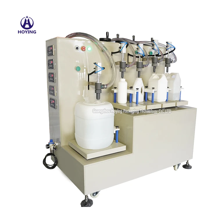 Semi auto 5 nozzles anti corrosive 1 gallon bottle liquid fertilizer agrochemicals foam bottom up weight filler