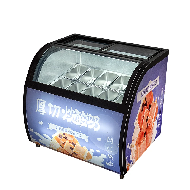 Hard Ice Cream Display Freezer Snack Yogurt Cabinet Customized Gelato Showcase for Sale