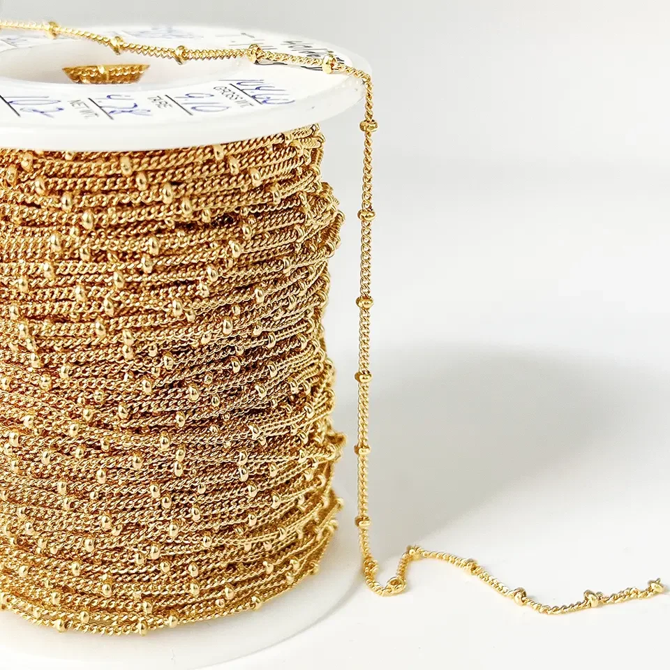 Permanent 1.2mm Width Bulk Satellite Chain For Making Bracelet Necklace Findings