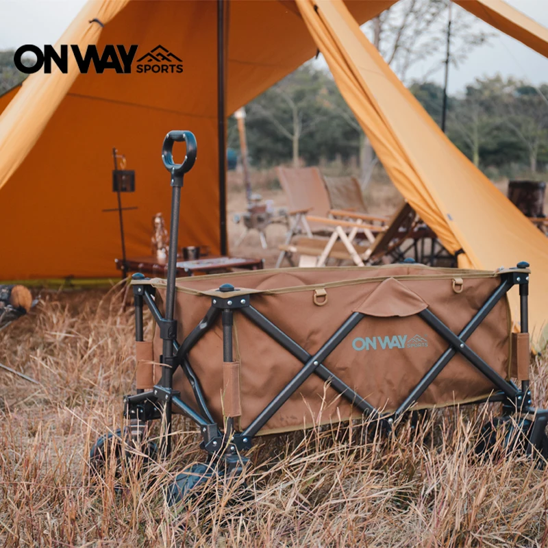 OnwaySports Camping Folding Wagon Portable Trolley Cart Garden Park Outdoor Beach