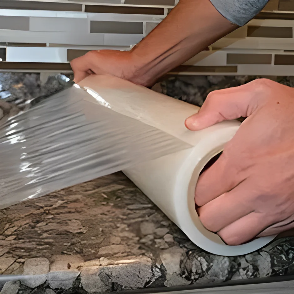 Free sample LDPE removable anti scratch dust sheet water proof tile Marble pattern glass protection film