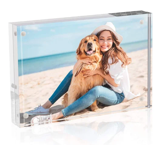 Multi Size Clear Acrylic Photo Frame Wholesale Double Sided Frameless Magnetic Photo Frame Picture Desktop Display