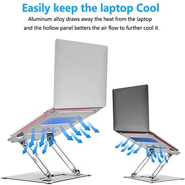 Aluminum Sturdy Dual Rotation Axis Foldable Computer Stand Adjustable Laptop Stand Ergonomic Laptop Riser Holder for Desk