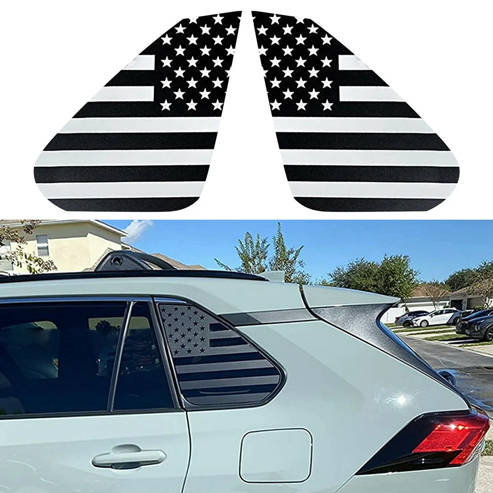 SCHANLEY New Car Shutter Sticker Customizable American Flag Decal Sticker, Car Side 3D  Window Sticker