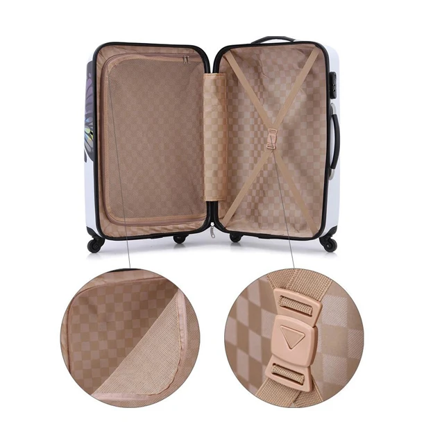 vintage cabin luggage butterfly luggage set cute suitcase for girl