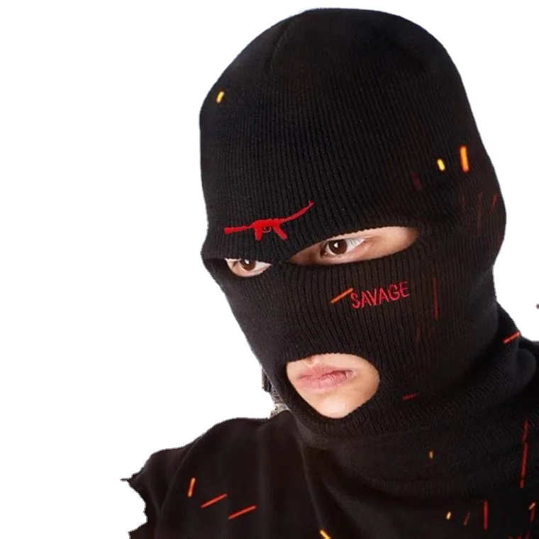 Winter  WARM hip hop 3 Holes  Knitted Face Cover AK 47 savage Ski Mask  Balaclava HAT for riding cycle
