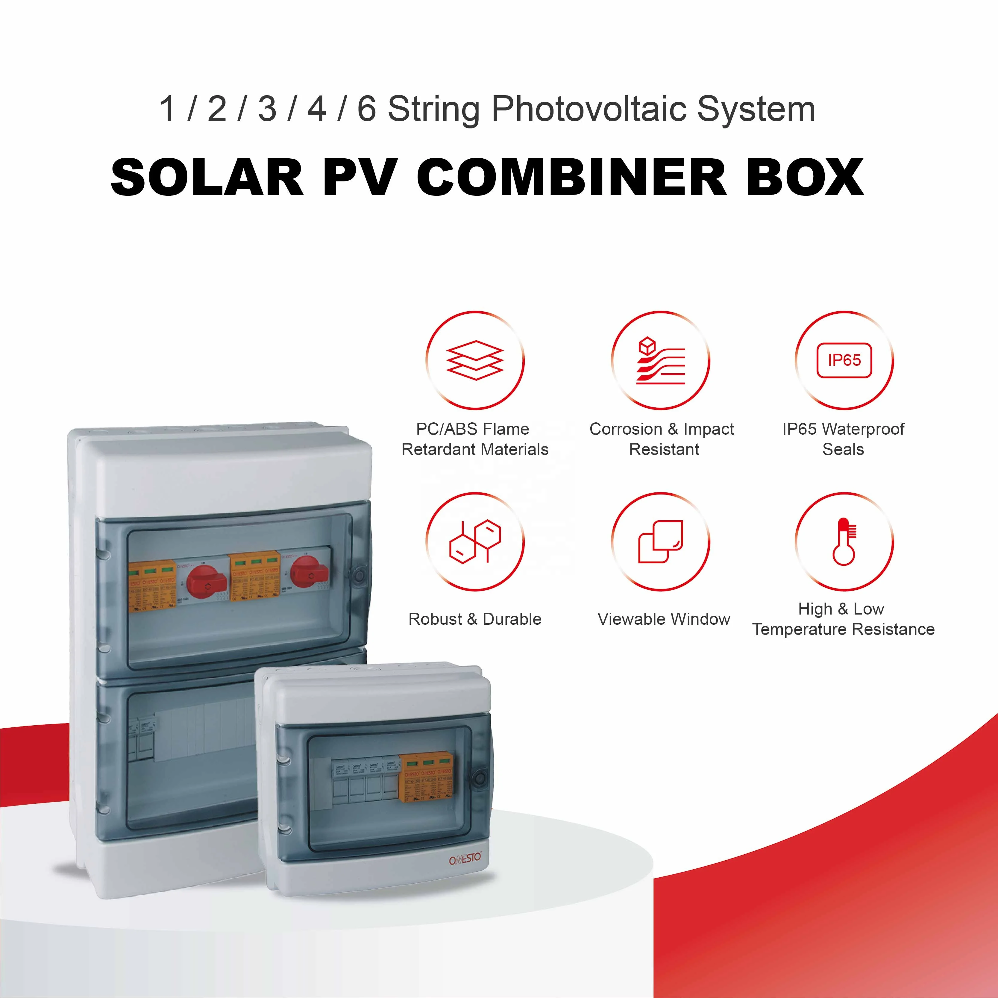 Solar Combiner Box Factory Price DC Combiner Box Customized 2 in 1 Out 4 in 1 Out 1in 1out DC 1000V Isolation Box
