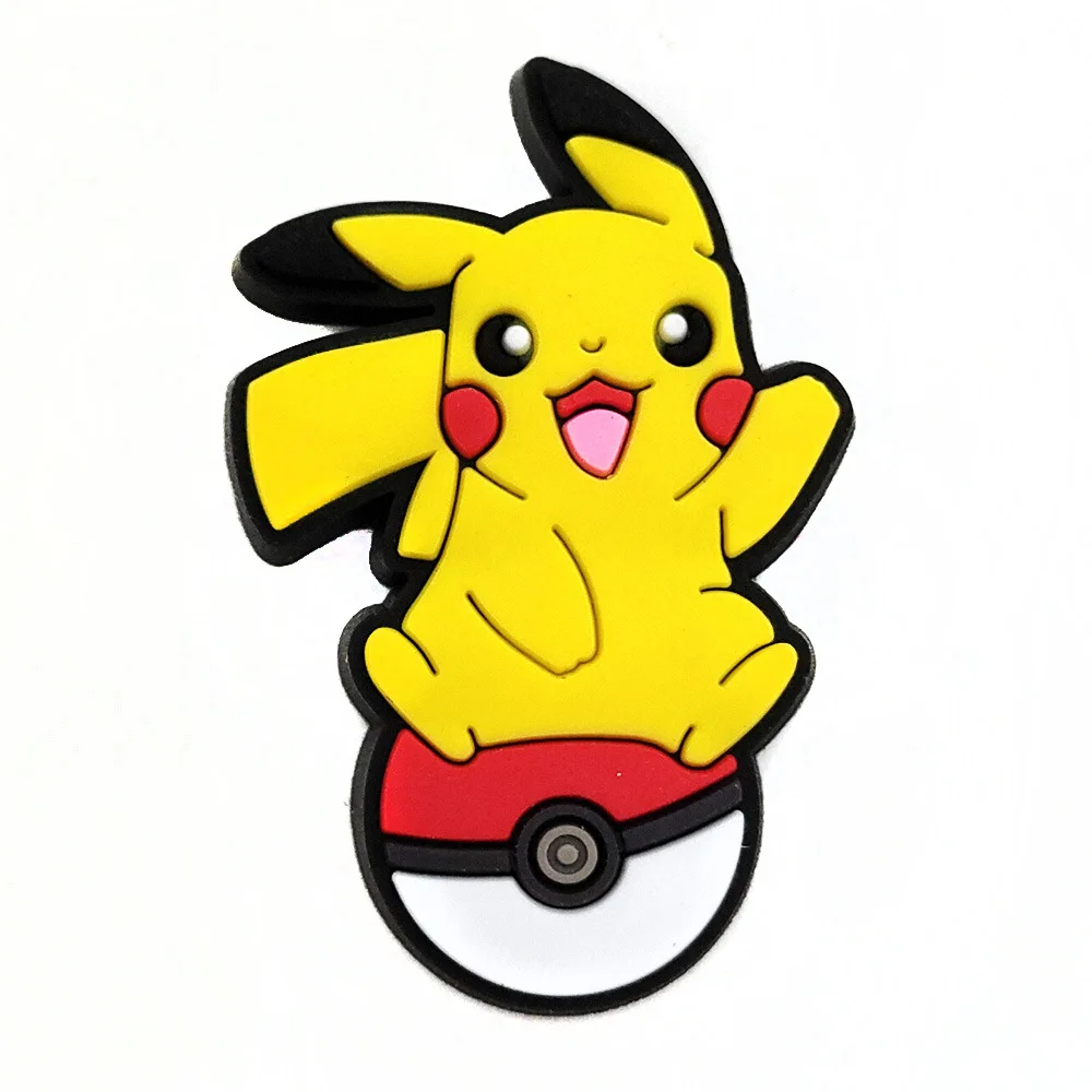 Hot Selling Pikachu Croc Charm Cute Anime Shoe Charms Soft PVC Cartoon Croc Charm for Adult Kids