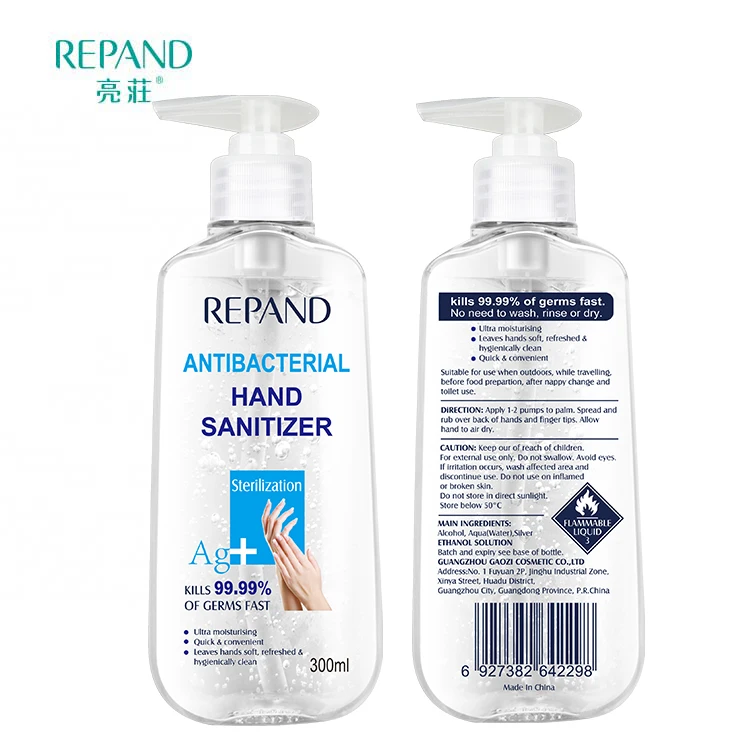 
Repand Alcohol antibacterial gel hand sanitizer 300Ml MSDS CE certificate in stock 