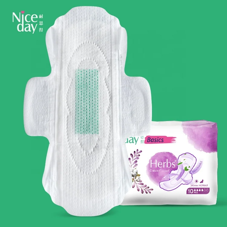 Healthy herb cool mint flavor pleasant aloe vera odor control niceday daily sanitary pad napkin