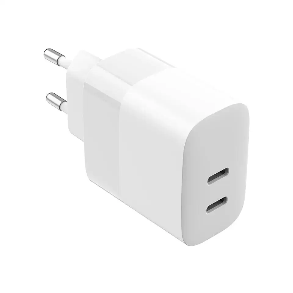 50W USB C Dual PD  2 Port individual output fast wall charger for apple  iphone 14