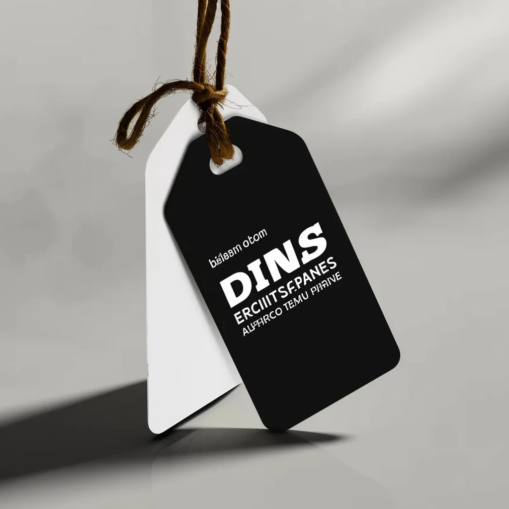 Custom Single Color Hangtag Labels Clothing Hang Tags Black Rectangle Hang Tags Printing Brand Logo on Bags