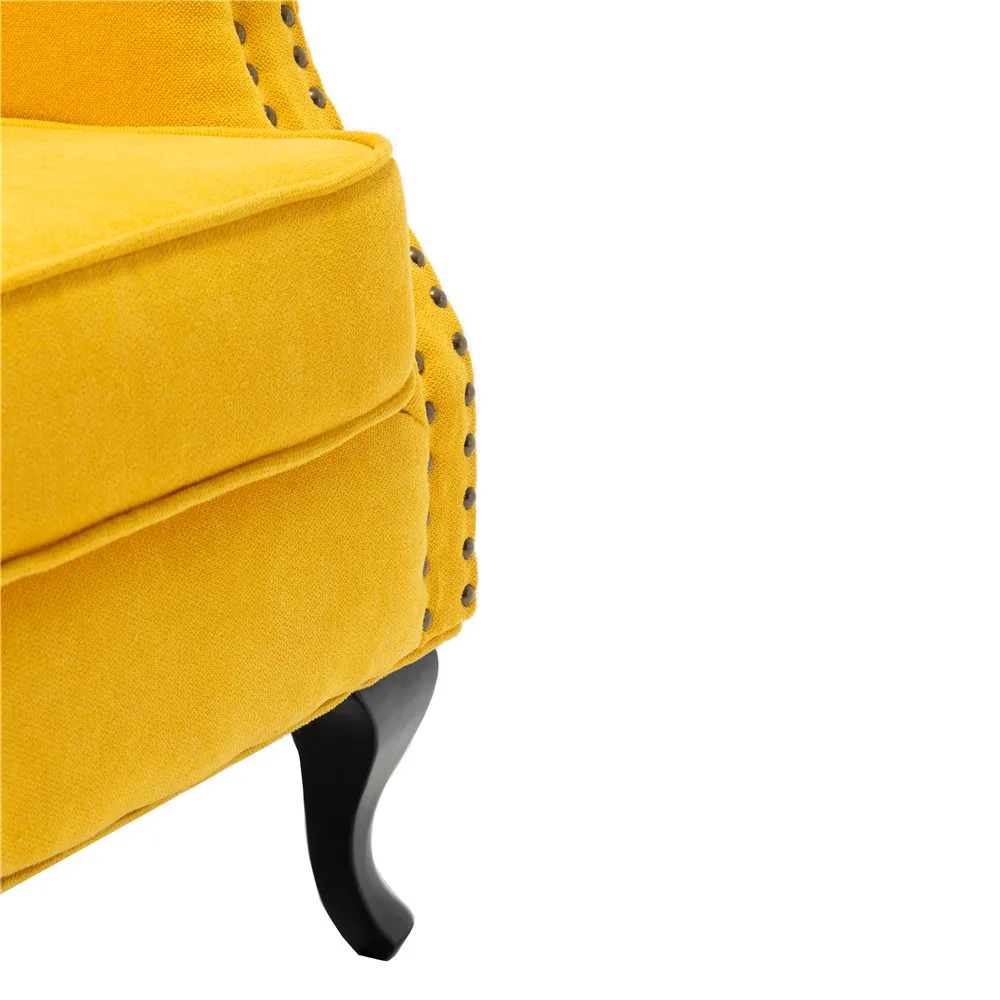 
Modern Velvet Armchair Upholstered Accent Buttoned Wing back Chair Conservatory Bedroom Living Room Furniture 