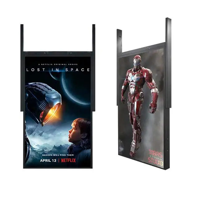 49 55inch Indoor Super Slim Hanging Ceiling Mounted Double Sided Dual Screen Advertising Player Shop Window Display