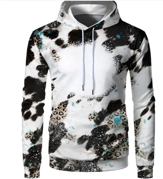 Hot Sale Large Size Tie Dye Hoodies Sublimation Print Polyester Colorful Men Hoodie