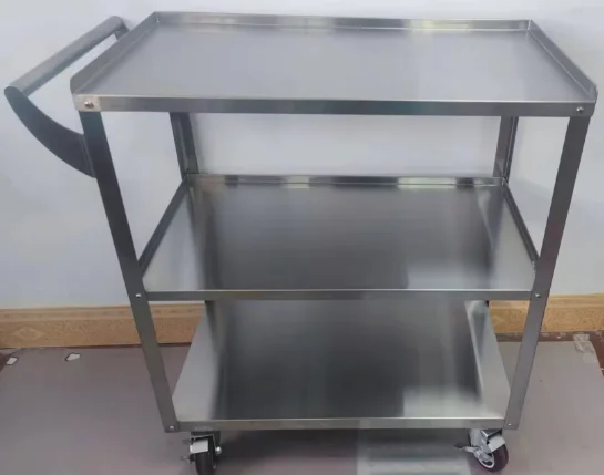 Hot selling heavy duty stainless steel detachable 3-tier troley cart
