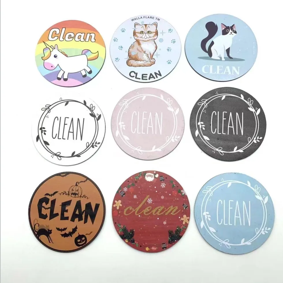 OEM Dishwasher/fridge Magnet double sided magnetic card Clean Dirty Sign Indicator