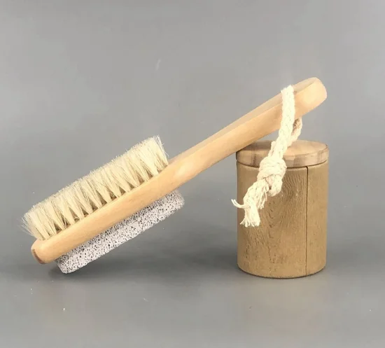 Bath Brush Double Side Feet File Massage Foot Care Spa Foot Massager Boar Bristle Foot Whet Stone Eco Friendly Natural Body