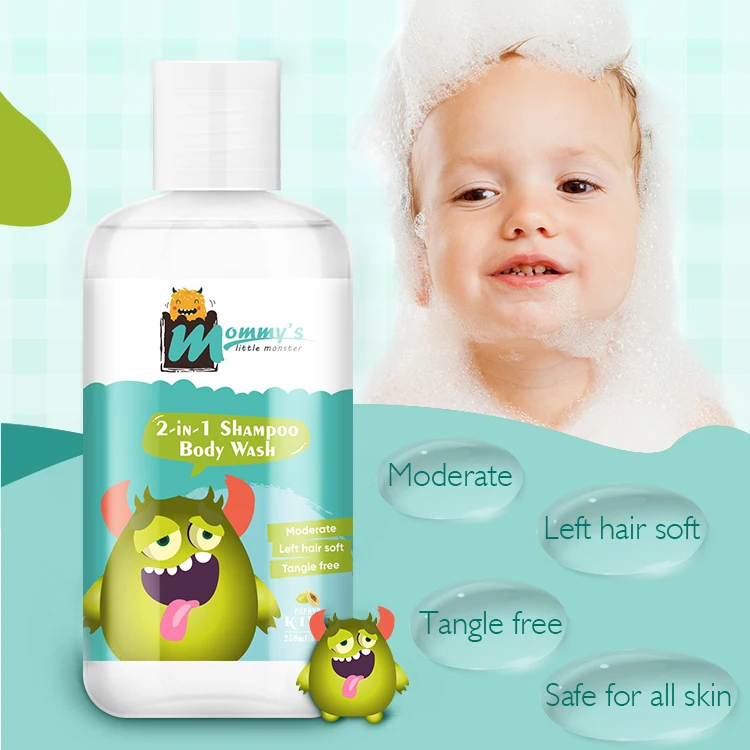 
OEM private labels 250ml 2in1 baby shower gel body wash and shampoo leaves the skin supple and soft 