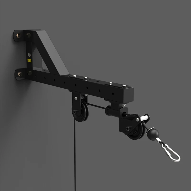 Wall Mounted Squat Rack Cable Station Gym Pull Down with Adjustable Dual Pulley System