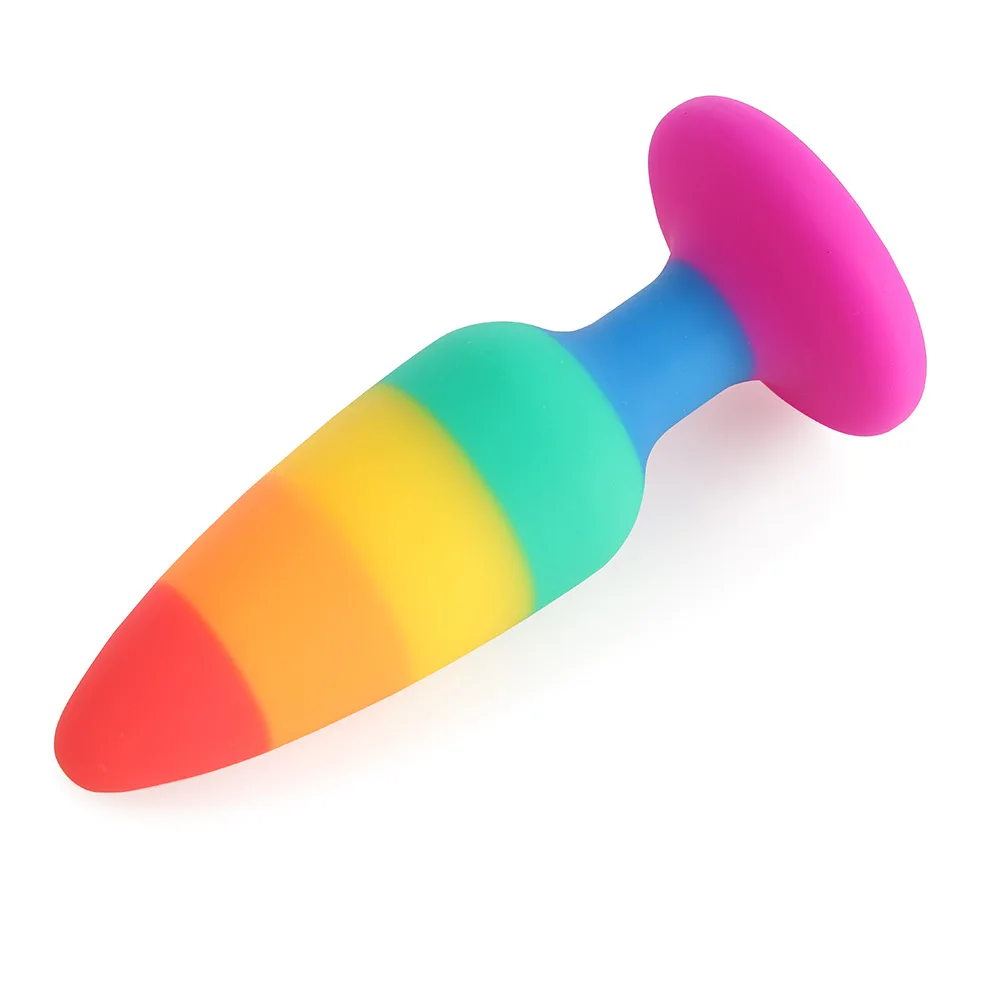 Waterproof Rainbow Anal Butt Plug  Sex Toy Factory Direct Wholesale  Anal Training SoSilicone Rainbow Anal Plugs Set