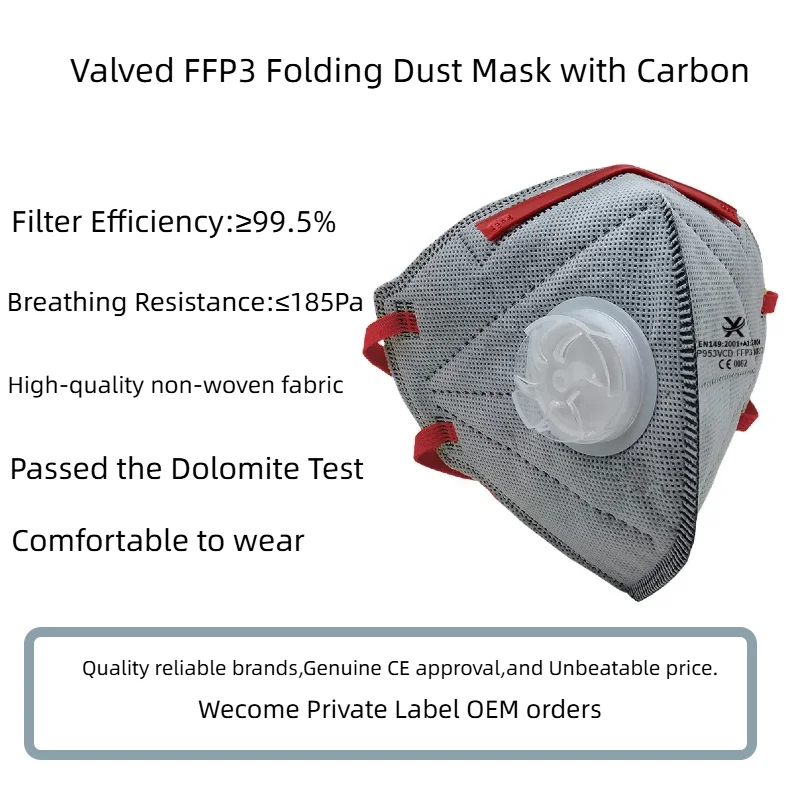Wholesale Butterfly-shaped Industrial Mask FFP3 Activated Carbon Respiratory Valve Headgear Dust Masks Anti-Dust Mask Respirator