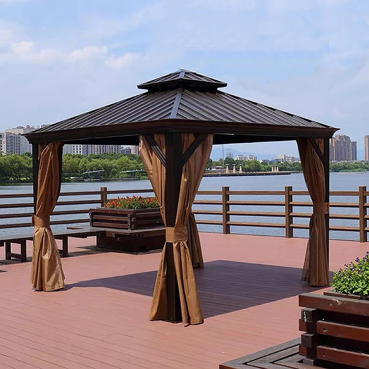 Modern Luxury Outdoor Aluminium Hardtop Garden Pavilion Firm Roof Canopy & Gazebo & Pergola